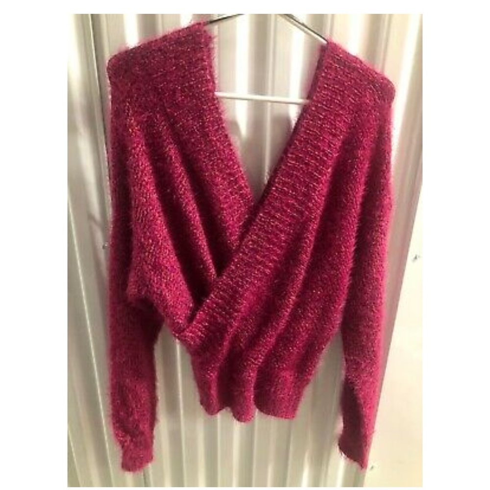 New Soft Wrap Cable Knit Sweater, M
